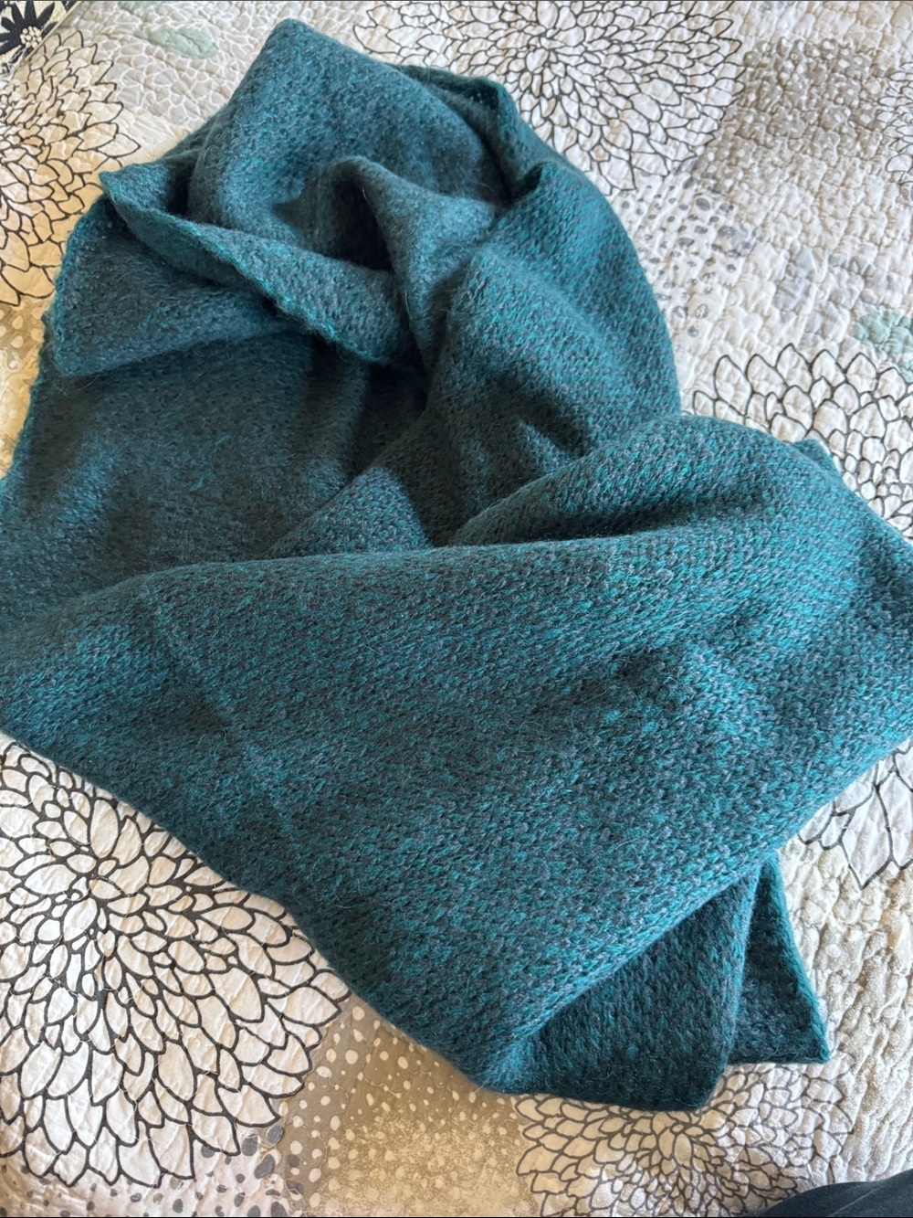 Cozy Teal Infinity Knit Scarf